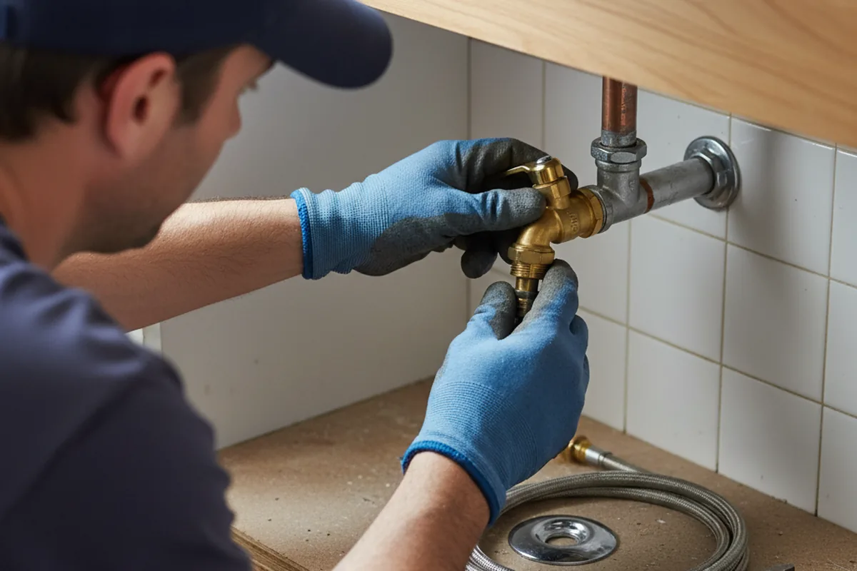 Shutoff valve and fitting work during Emergency Plumbing in Hopatcong